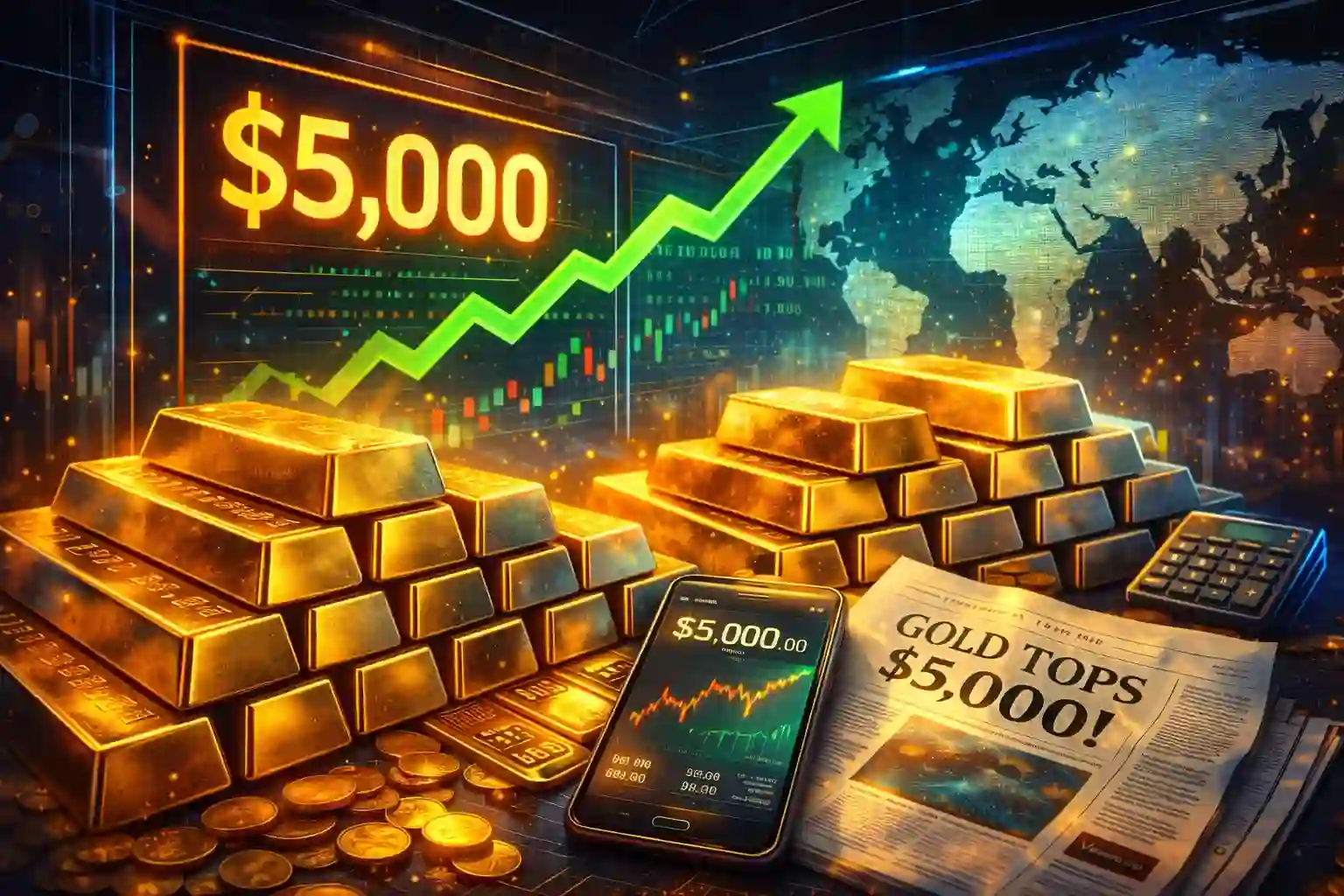 Gold tops $5,000 for first time ever during historic market rally